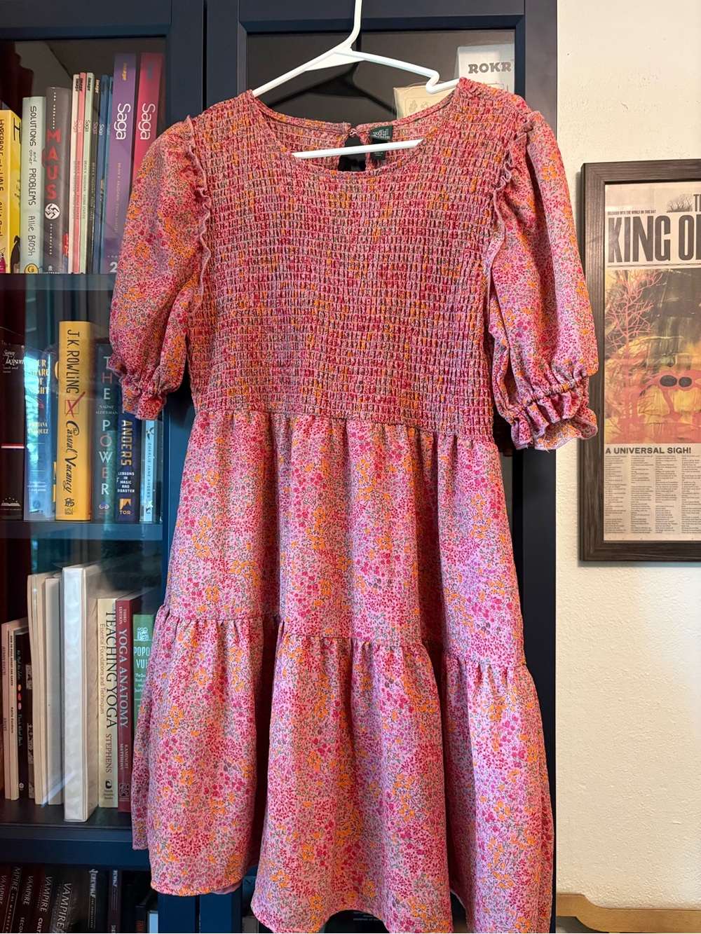 wild fable Pink Floral Smocked Puff-Sleeve Mini Dress